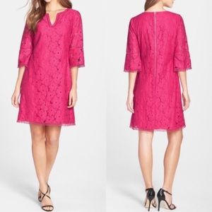Adrianna Papell Magenta Pink Lace Shift Dress